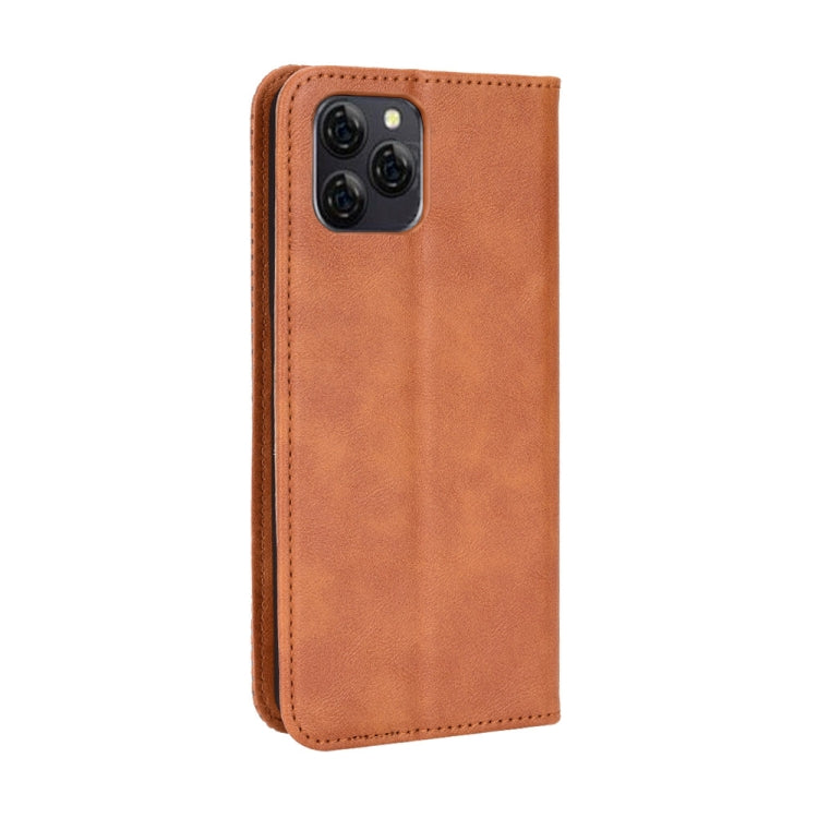 For Blackview A95 Magnetic Buckle Retro Texture Leather Phone Case(Brown) - More Brand by PMC TechLife | Online Shopping South Africa | PMC TechLife | Buy Now Pay Later Mobicred