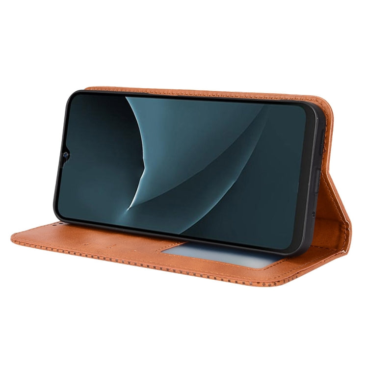 For Blackview A95 Magnetic Buckle Retro Texture Leather Phone Case(Brown) - More Brand by PMC TechLife | Online Shopping South Africa | PMC TechLife | Buy Now Pay Later Mobicred