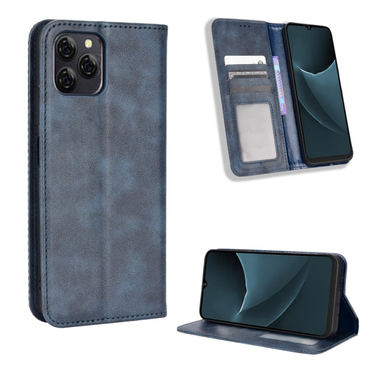 For Blackview A95 Magnetic Buckle Retro Texture Leather Phone Case(Blue) - free shipping - PMC TechLife - Order now!