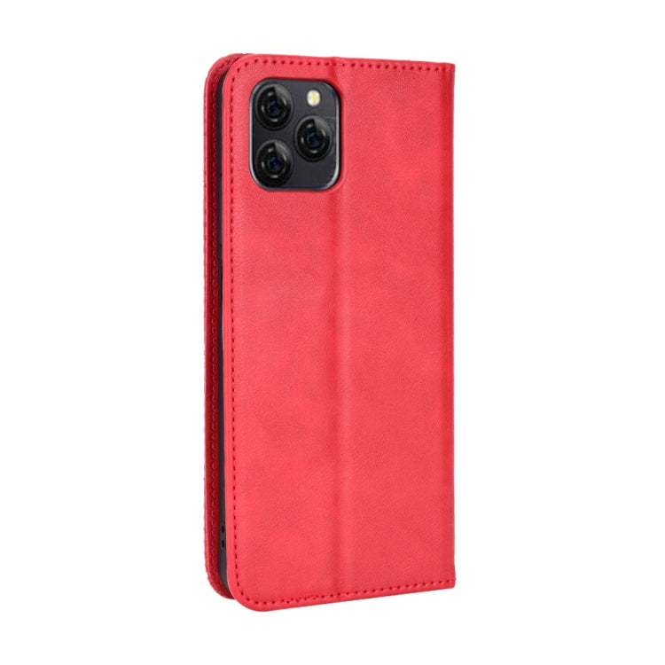 For Blackview A95 Magnetic Buckle Retro Texture Leather Phone Case(Red) - More Brand by PMC Jewellery | Online Shopping South Africa | PMC Jewellery | Buy Now Pay Later Mobicred