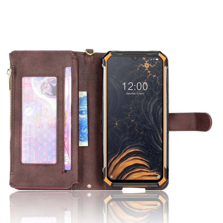 For Doogee S88 Pro / S88 Plus Litchi Texture Zipper Leather Phone Case(Brown) - Doogee Cases by PMC TechLife | Online Shopping South Africa | PMC TechLife | Buy Now Pay Later Mobicred