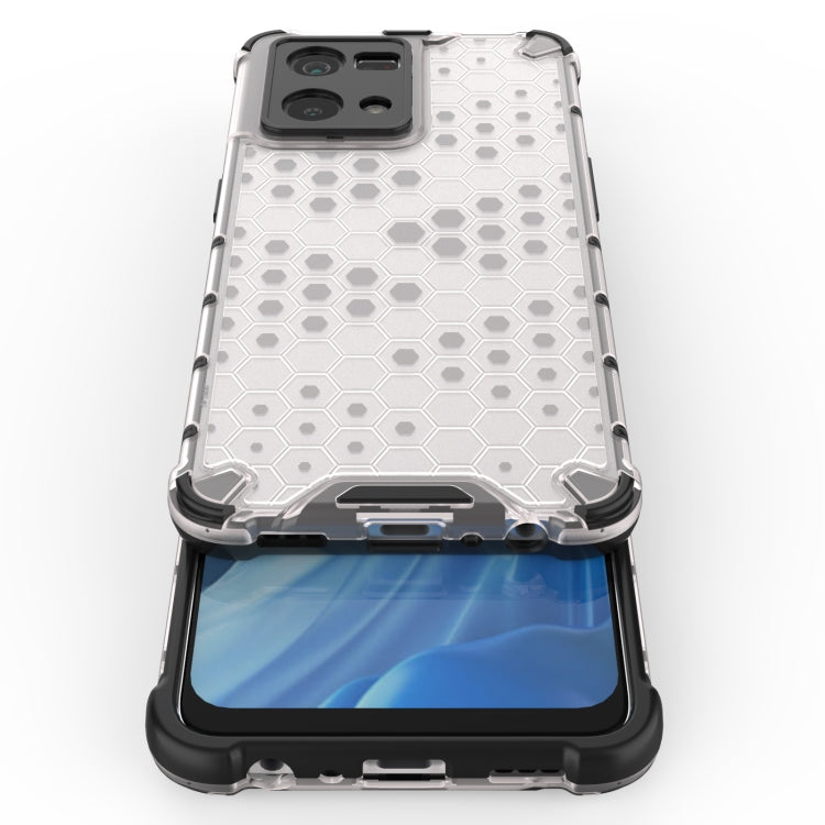 For OPPO Reno7 4G Shockproof Honeycomb PC + TPU Phone Case(White) - OPPO Cases by PMC TechLife | Online Shopping South Africa | PMC TechLife | Buy Now Pay Later Mobicred