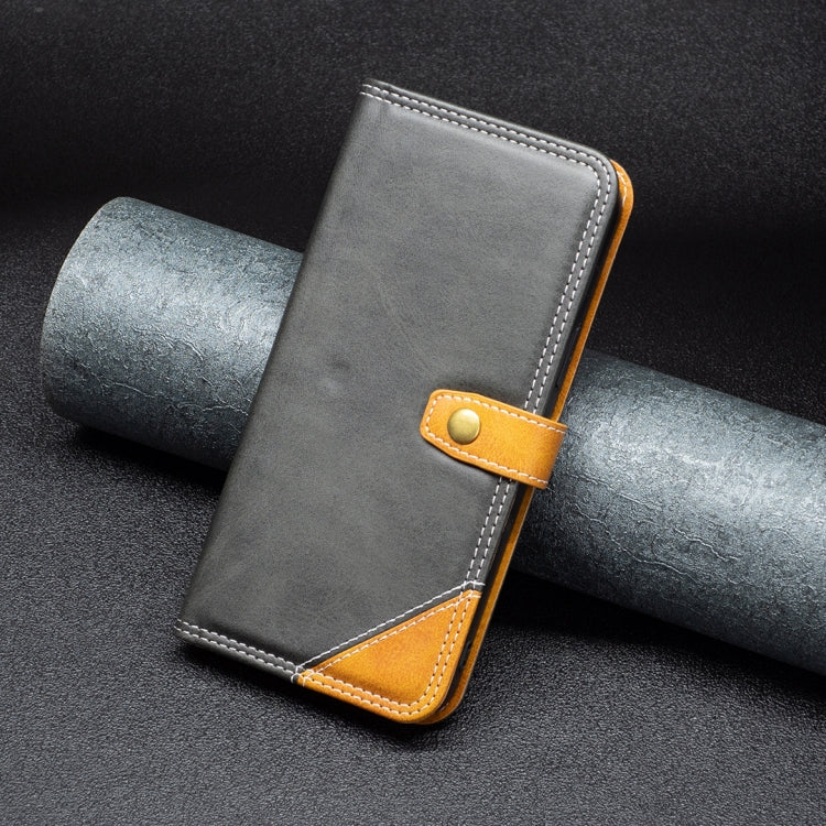For OPPO Reno7 5G / Find X5 Lite Color Matching Double Sewing Thread Leather Phone Case(Black) - OPPO Cases by PMC TechLife | Online Shopping South Africa | PMC TechLife | Buy Now Pay Later Mobicred
