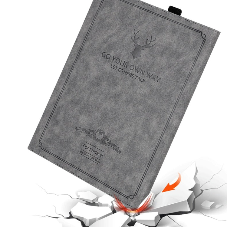 For Microsoft Surface Go 3 / 2 / 1 Deer Head Pattern Tablet Leather Case(Black) - Others by PMC Jewellery | Online Shopping South Africa | PMC Jewellery | Buy Now Pay Later Mobicred