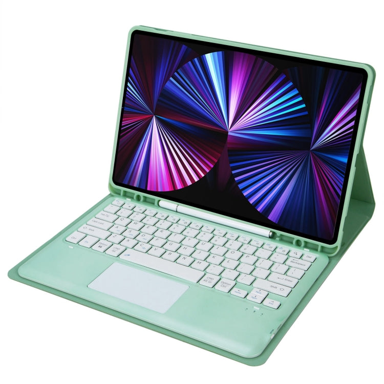 T12B-A Detachable Touch Pad Bluetooth Keyboard Leather Tablet Case For iPad Air 13 2025 / 2024 / Pro 12.9 inch 2021/2020/2018(Mint Green) - For iPad Pro by PMC TechLife | Online Shopping South Africa | PMC TechLife | Buy Now Pay Later Mobicred