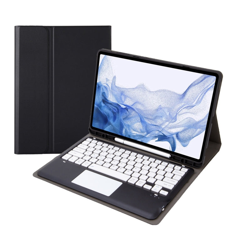 T800B-A Touch Pad Detachable Bluetooth Keyboard Leather Tablet Case For Samsung Galaxy Tab S8+/S7+/S7 FE(Black) - Samsung Keyboard by PMC TechLife | Online Shopping South Africa | PMC TechLife