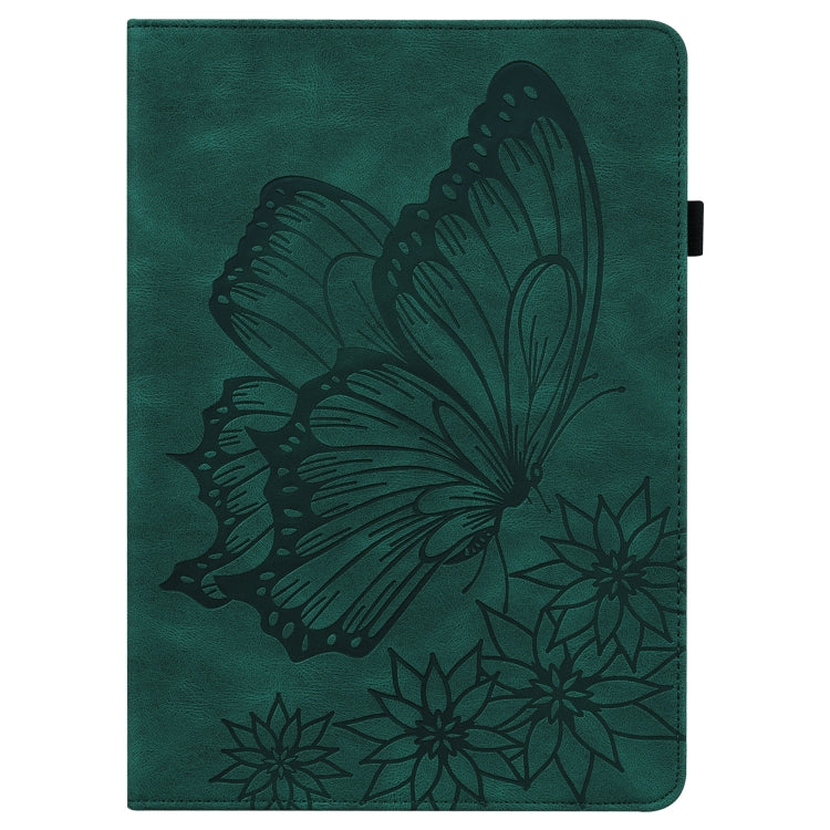 For Huawei MediaPad M5 Lite 10.1 Big Butterfly Embossed Leather Tablet Case(Green) - Huawei by PMC TechLife | Online Shopping South Africa | PMC TechLife | Buy Now Pay Later Mobicred