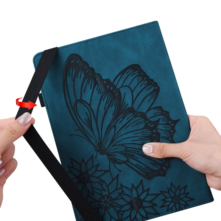 For Huawei MatePad 11 2021 Big Butterfly Embossed Leather Tablet Case(Blue) - Huawei by PMC TechLife | Online Shopping South Africa | PMC TechLife | Buy Now Pay Later Mobicred