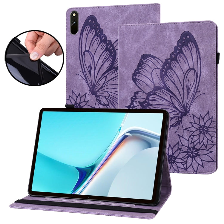 For Huawei MatePad 11 2021 Big Butterfly Embossed Leather Tablet Case(Purple) - Huawei by PMC TechLife | Online Shopping South Africa | PMC TechLife | Buy Now Pay Later Mobicred