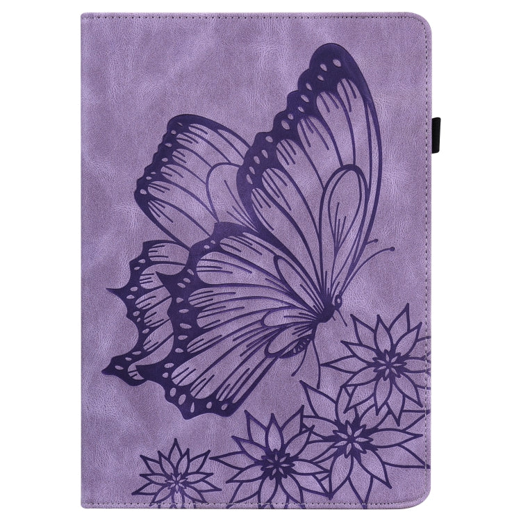 For Huawei MatePad 11 2021 Big Butterfly Embossed Leather Tablet Case(Purple) - Huawei by PMC TechLife | Online Shopping South Africa | PMC TechLife | Buy Now Pay Later Mobicred