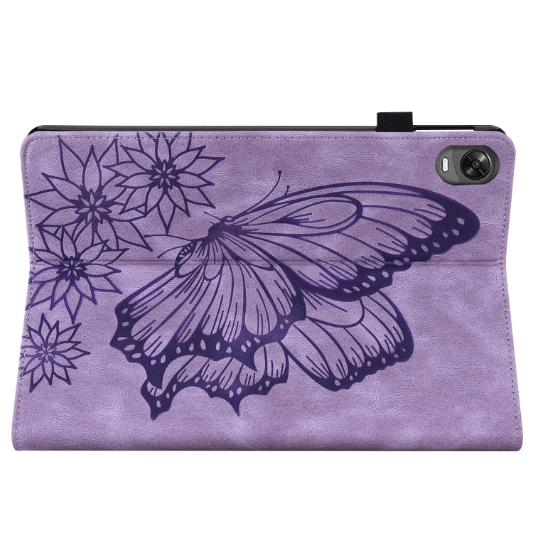 For OPPO Pad 11 inch 2022 Big Butterfly Embossed Leather Tablet Case(Purple) - OPPO by PMC TechLife | Online Shopping South Africa | PMC TechLife | Buy Now Pay Later Mobicred