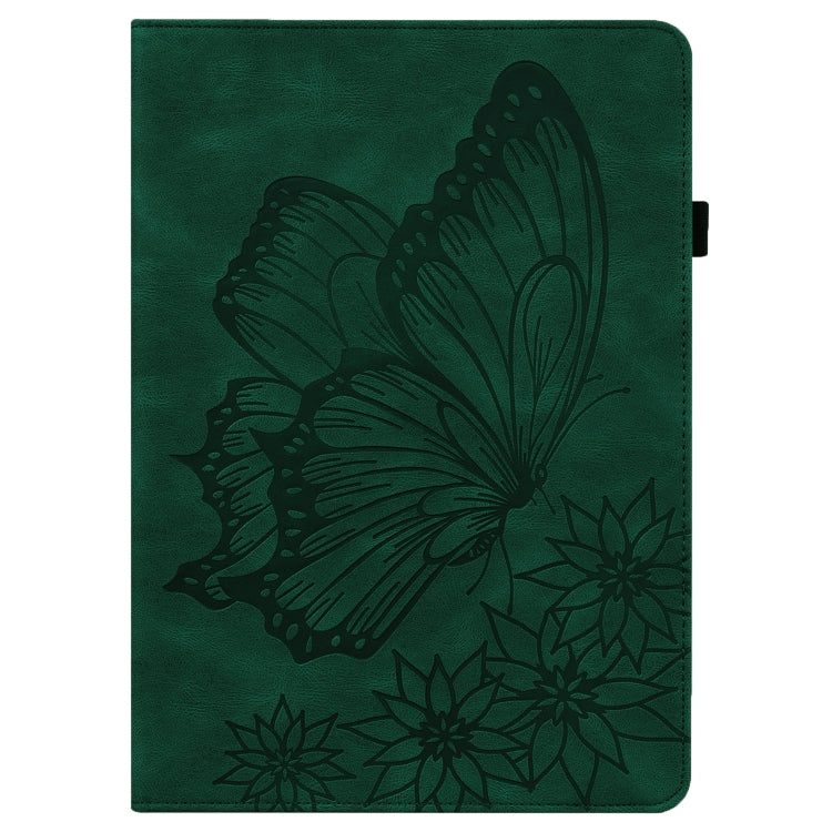 For Realme Pad Big Butterfly Embossed Leather Tablet Case(Green) - Realme by PMC TechLife | Online Shopping South Africa | PMC TechLife | Buy Now Pay Later Mobicred