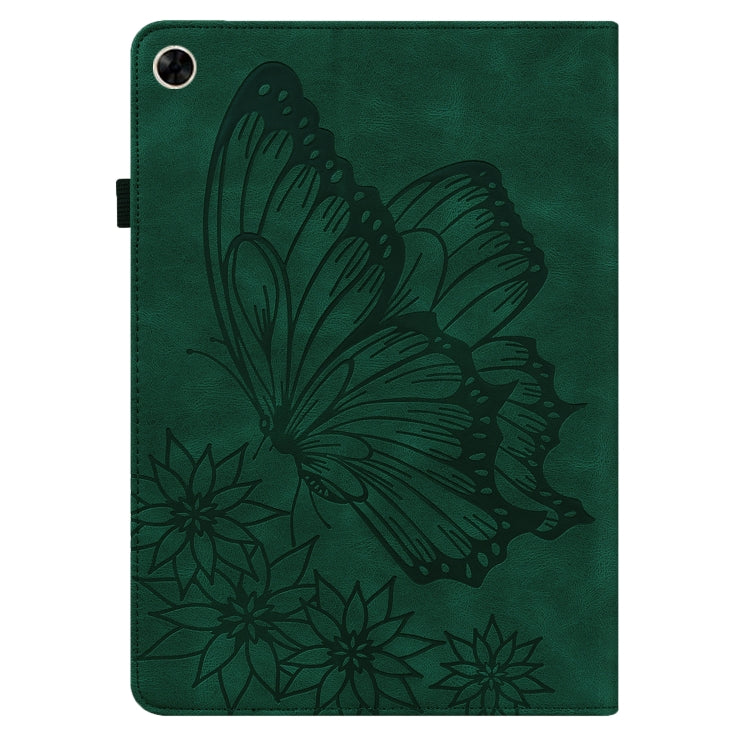 For Realme Pad Big Butterfly Embossed Leather Tablet Case(Green) - Realme by PMC TechLife | Online Shopping South Africa | PMC TechLife | Buy Now Pay Later Mobicred