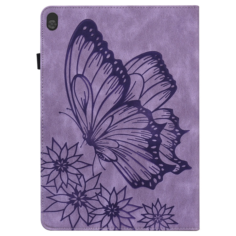For Lenovo Tab M10 X505L Big Butterfly Embossed Leather Tablet Case(Purple) - Lenovo by PMC TechLife | Online Shopping South Africa | PMC TechLife | Buy Now Pay Later Mobicred