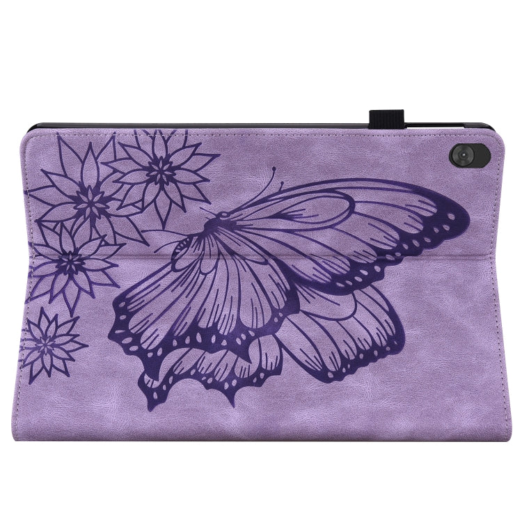 For Lenovo Tab M10 X505L Big Butterfly Embossed Leather Tablet Case(Purple) - Lenovo by PMC TechLife | Online Shopping South Africa | PMC TechLife | Buy Now Pay Later Mobicred