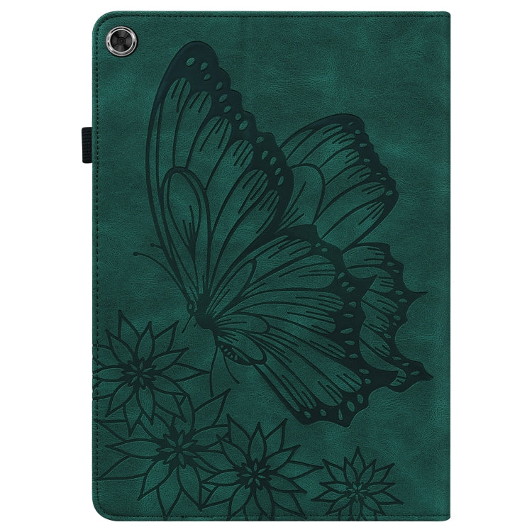 For Lenovo Tab M10 Plus 10.6 3rd Gen 2022 Big Butterfly Embossed Leather Tablet Case(Green) - Lenovo by PMC TechLife | Online Shopping South Africa | PMC TechLife | Buy Now Pay Later Mobicred