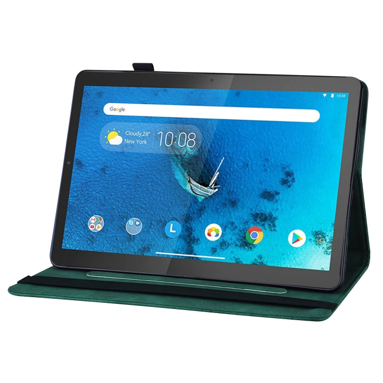 For Lenovo Tab M10 Plus 10.6 3rd Gen 2022 Big Butterfly Embossed Leather Tablet Case(Green) - Lenovo by PMC TechLife | Online Shopping South Africa | PMC TechLife | Buy Now Pay Later Mobicred