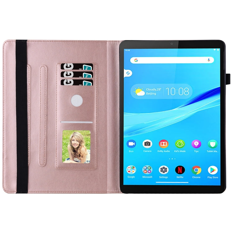 For Lenovo Tab M10 Plus 10.6 3rd Gen 2022 Big Butterfly Embossed Leather Tablet Case(Rose Gold) - Lenovo by PMC TechLife | Online Shopping South Africa | PMC TechLife | Buy Now Pay Later Mobicred