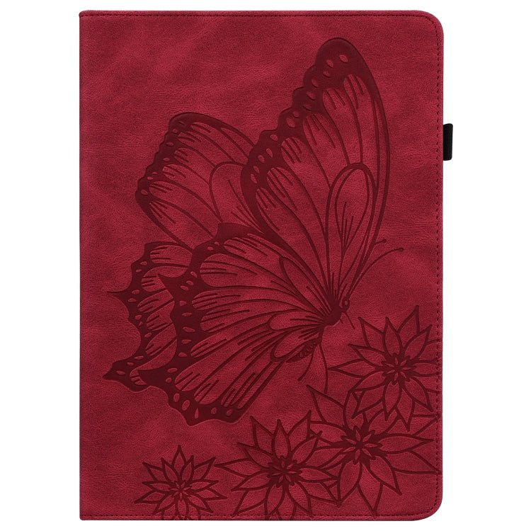For Lenovo Tab M10 Plus 10.6 3rd Gen 2022 Big Butterfly Embossed Leather Tablet Case(Red) - Lenovo by PMC TechLife | Online Shopping South Africa | PMC TechLife | Buy Now Pay Later Mobicred