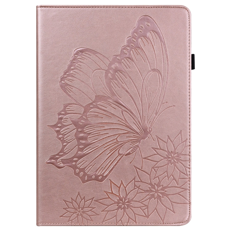 For Lenovo Tab M10 HD 2nd Gen Big Butterfly Embossed Leather Tablet Case(Rose Gold) - Lenovo by PMC TechLife | Online Shopping South Africa | PMC TechLife | Buy Now Pay Later Mobicred