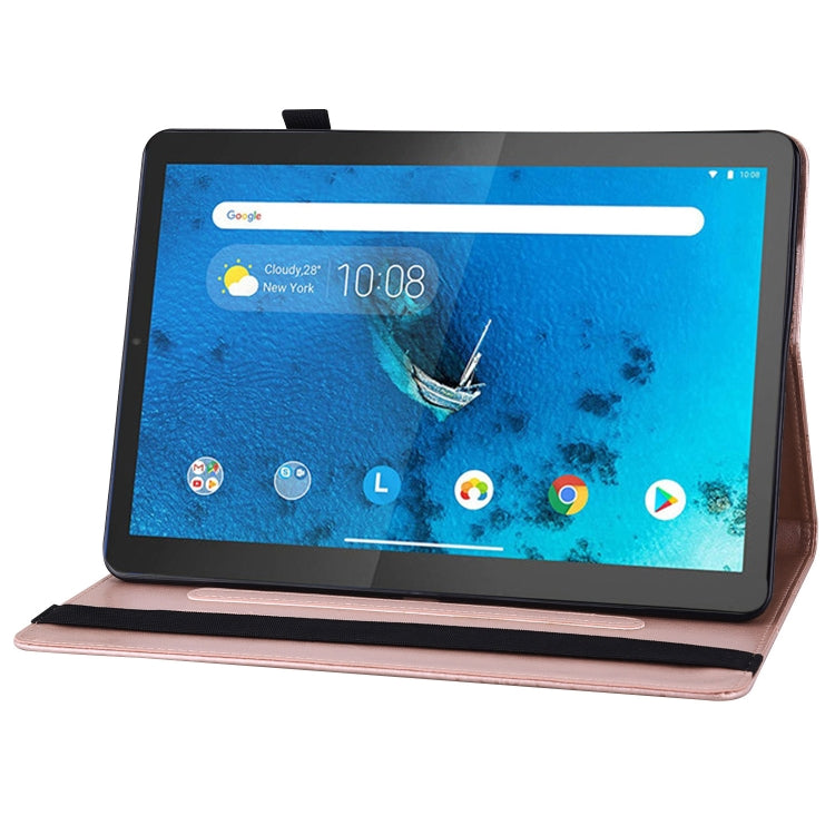 For Lenovo Tab M10 HD 2nd Gen Big Butterfly Embossed Leather Tablet Case(Rose Gold) - Lenovo by PMC TechLife | Online Shopping South Africa | PMC TechLife | Buy Now Pay Later Mobicred