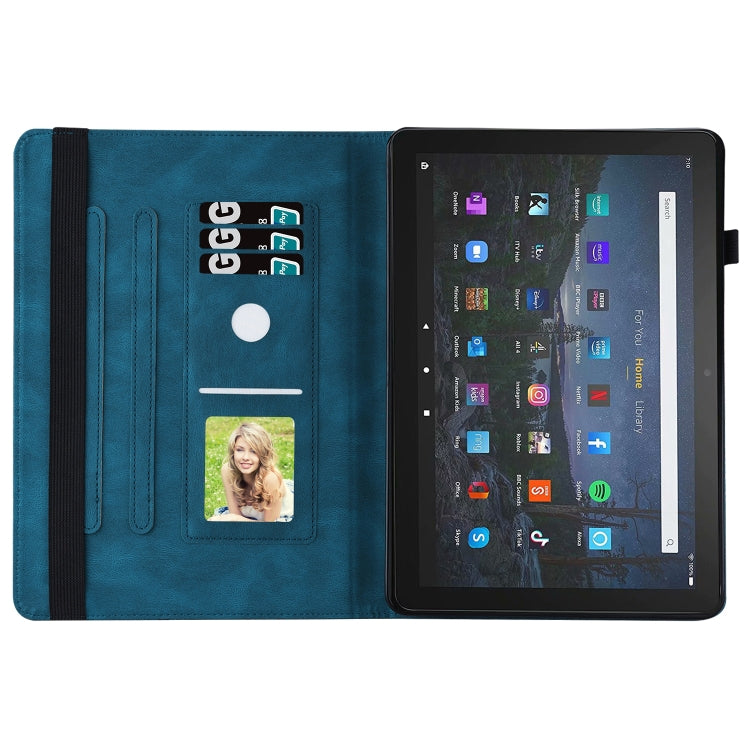 For Amazon Kindle Fire HD 10 / 10 Plus 2021 Big Butterfly Embossed Leather Tablet Case(Blue) - Amazon by PMC TechLife | Online Shopping South Africa | PMC TechLife | Buy Now Pay Later Mobicred