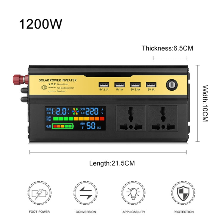 8896 1200W Car Smart Multi-functional Digital Display Inverter, Specification:24V - Modified Square Wave by PMC TechLife | Online Shopping South Africa | PMC TechLife | Buy Now Pay Later Mobicred