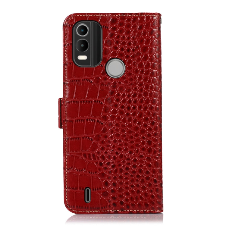 For Nokia C21 Plus Crocodile Top Layer Cowhide Leather Phone Case(Red) - Nokia Cases by PMC TechLife | Online Shopping South Africa | PMC TechLife | Buy Now Pay Later Mobicred