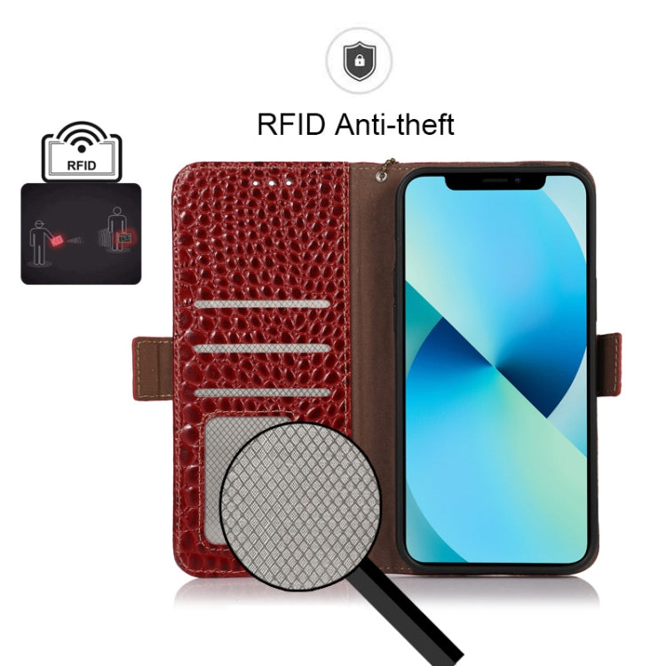 For Nokia C21 Plus Crocodile Top Layer Cowhide Leather Phone Case(Red) - Nokia Cases by PMC TechLife | Online Shopping South Africa | PMC TechLife | Buy Now Pay Later Mobicred