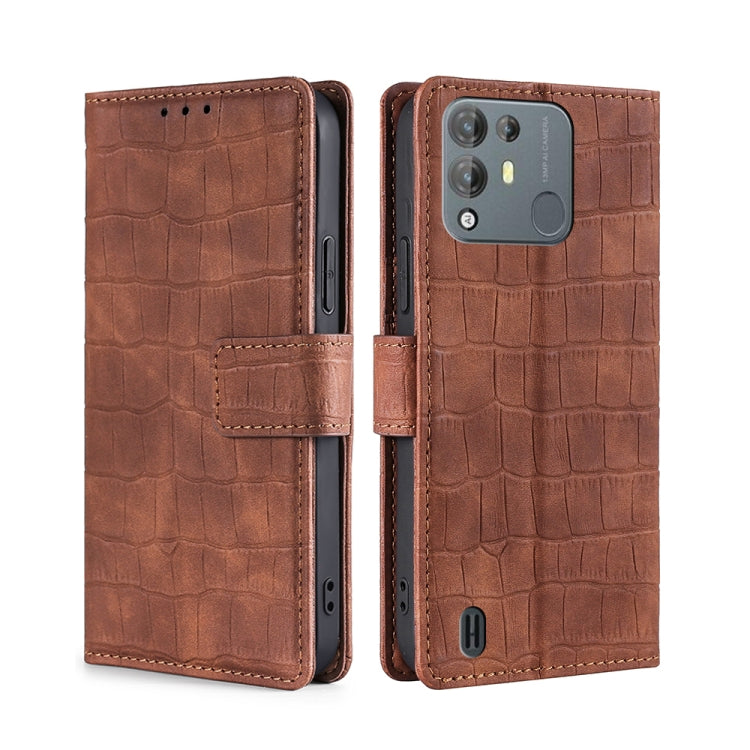 For Blackview A55 Pro Skin Feel Crocodile Magnetic Clasp Leather Phone Case(Brown) - More Brand by PMC Jewellery | Online Shopping South Africa | PMC Jewellery | Buy Now Pay Later Mobicred