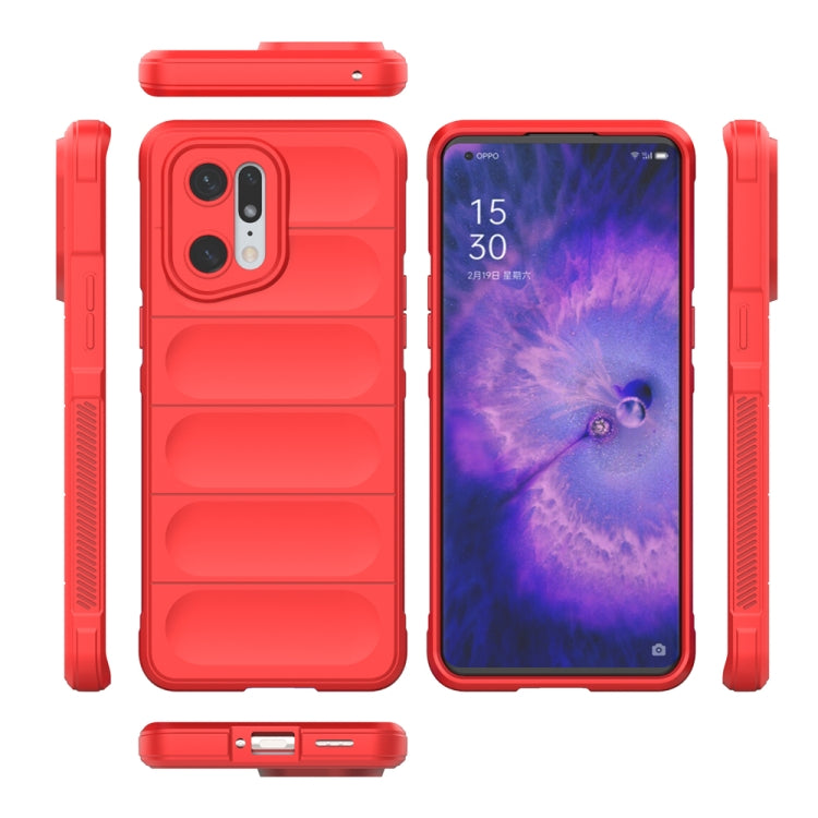 For OPPO Find X5 Pro Magic Shield TPU + Flannel Phone Case(Black) - OPPO Cases by PMC TechLife | Online Shopping South Africa | PMC TechLife