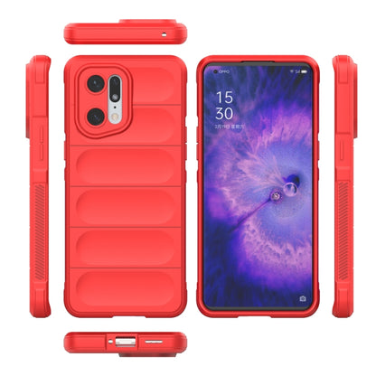 For OPPO Find X5 Pro Magic Shield TPU + Flannel Phone Case(Black) - OPPO Cases by PMC Jewellery | Online Shopping South Africa | PMC Jewellery