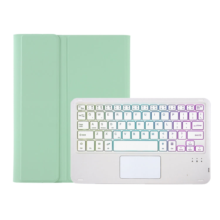 For Samsung Galaxy Tab A8 10.5 (2021) A08B-AS Candy Color Backlight Bluetooth Keyboard Leather Tablet Case(Light Green) - Samsung Keyboard by PMC TechLife | Online Shopping South Africa | PMC TechLife