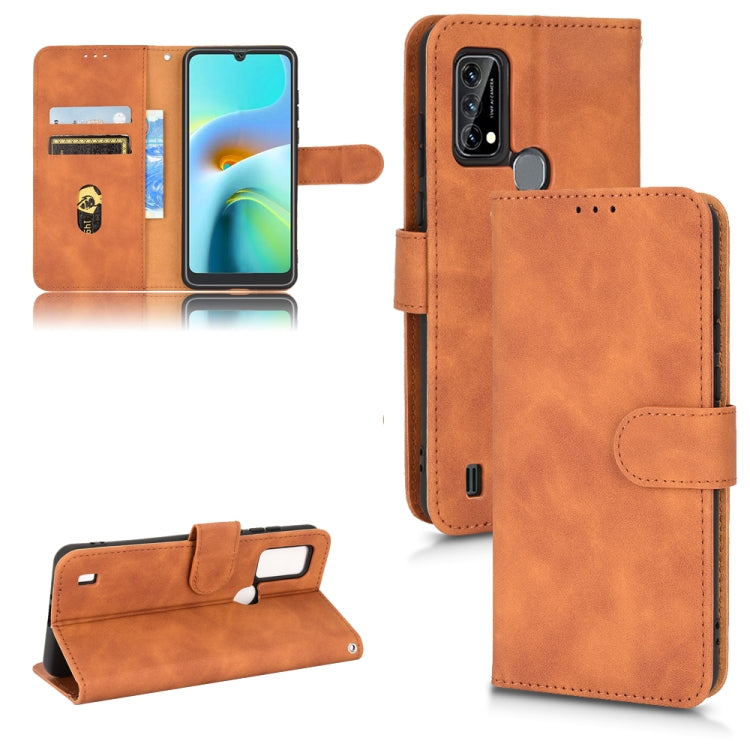 For Blackview A50 Skin Feel Magnetic Flip Leather Phone Case(Brown) - More Brand by PMC TechLife | Online Shopping South Africa | PMC TechLife | Buy Now Pay Later Mobicred