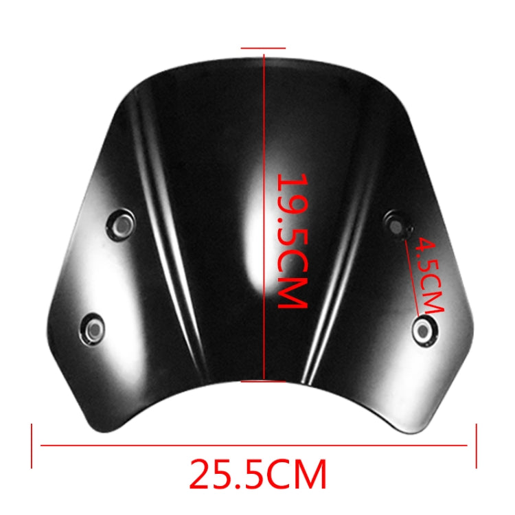 HP-DF016-B Motorcycle Front Windshield for Benelli Leoncino Trail 250(Black) - Others by PMC TechLife | Online Shopping South Africa | PMC TechLife | Buy Now Pay Later Mobicred
