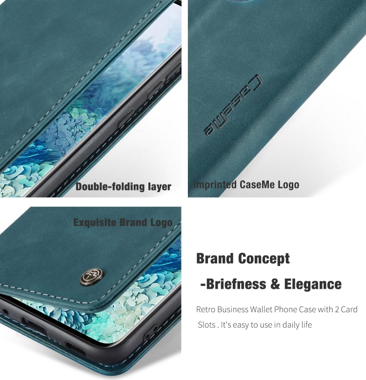 For Galaxy S20 CaseMe Multifunctional Horizontal Flip Leather Case, with Card Slot & Holder & Wallet(Blue) - free shipping - PMC Jewellery - Order now!