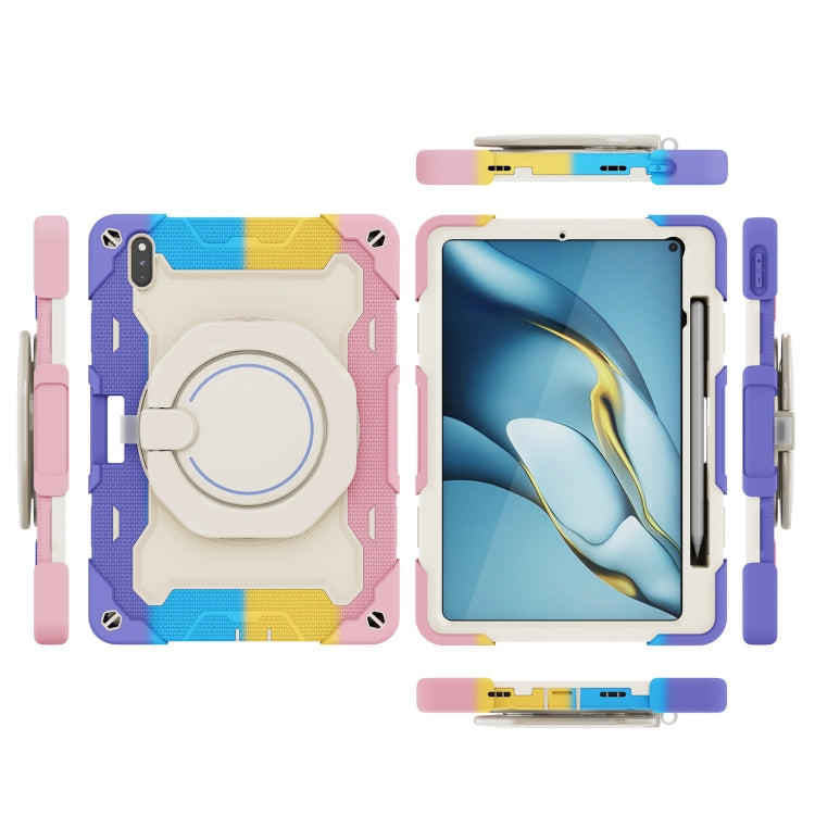 For Huawei Matepad Pro 10.8 Armor Contrast Color Silicone + PC Tablet Case(Colorful Pink) - Huawei by PMC TechLife | Online Shopping South Africa | PMC TechLife | Buy Now Pay Later Mobicred