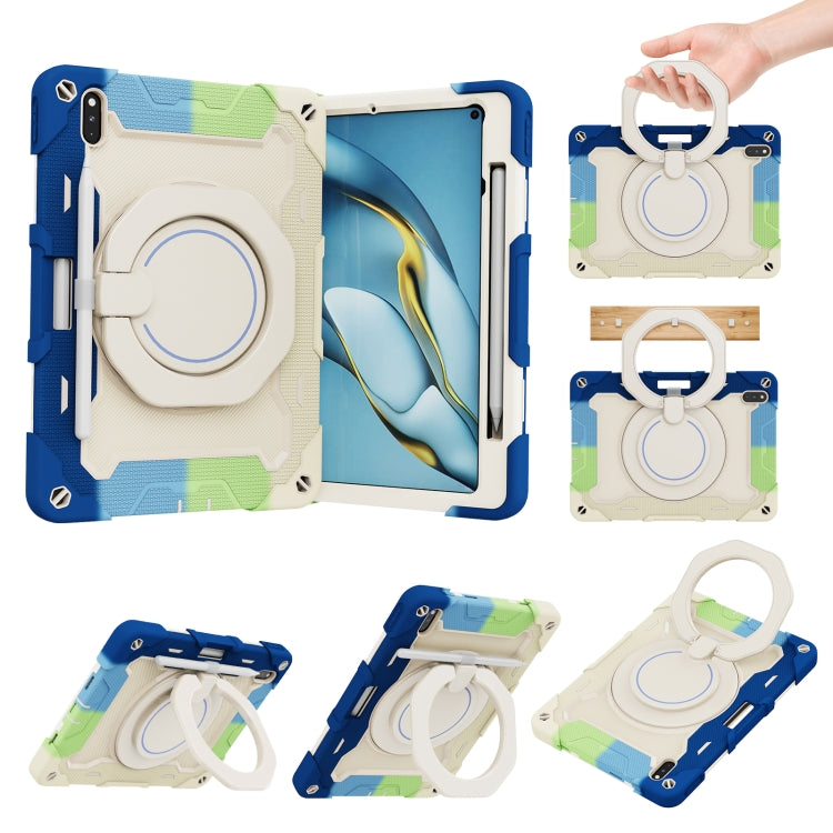 For Huawei Matepad Pro 10.8 Armor Contrast Color Silicone + PC Tablet Case(Colorful Blue) - Huawei by PMC TechLife | Online Shopping South Africa | PMC TechLife | Buy Now Pay Later Mobicred