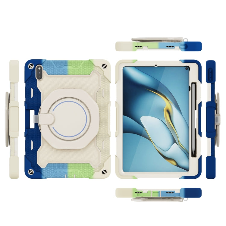 For Huawei Matepad Pro 10.8 Armor Contrast Color Silicone + PC Tablet Case(Colorful Blue) - Huawei by PMC TechLife | Online Shopping South Africa | PMC TechLife | Buy Now Pay Later Mobicred