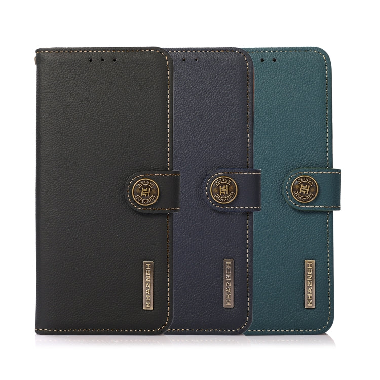 For Huawei nova Y70 Plus KHAZNEH Custer Genuine Leather RFID Phone Case(Black) - Huawei Cases by PMC TechLife | Online Shopping South Africa | PMC TechLife | Buy Now Pay Later Mobicred