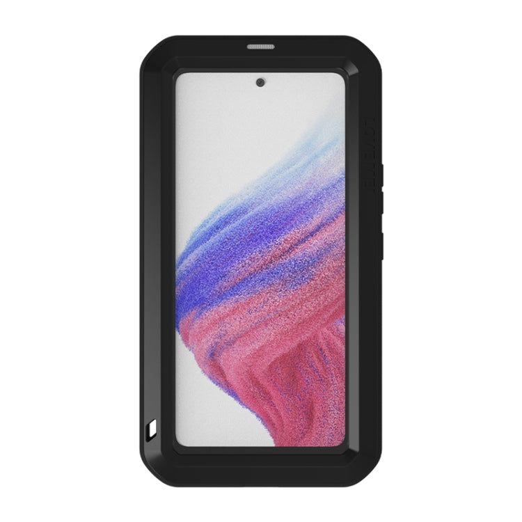 For Samsung Galaxy A53 LOVE MEI Metal Shockproof Waterproof Dustproof Protective Phone Case with Glass(Silver) - Galaxy Phone Cases by LOVE MEI | Online Shopping South Africa | PMC TechLife | Buy Now Pay Later Mobicred