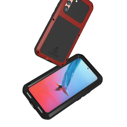 For Samsung Galaxy S22  LOVE MEI Metal Shockproof Waterproof Dustproof Protective Phone Case with Glass(Red) - Galaxy S22 5G Cases by LOVE MEI | Online Shopping South Africa | PMC Jewellery