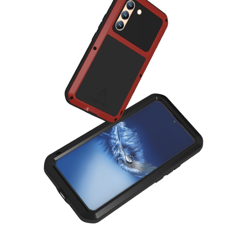 For Samsung Galaxy S22+ LOVE MEI Metal Shockproof Waterproof Dustproof Protective Phone Case with Glass(Yellow) - Galaxy S22+ 5G Cases by LOVE MEI | Online Shopping South Africa | PMC TechLife | Buy Now Pay Later Mobicred