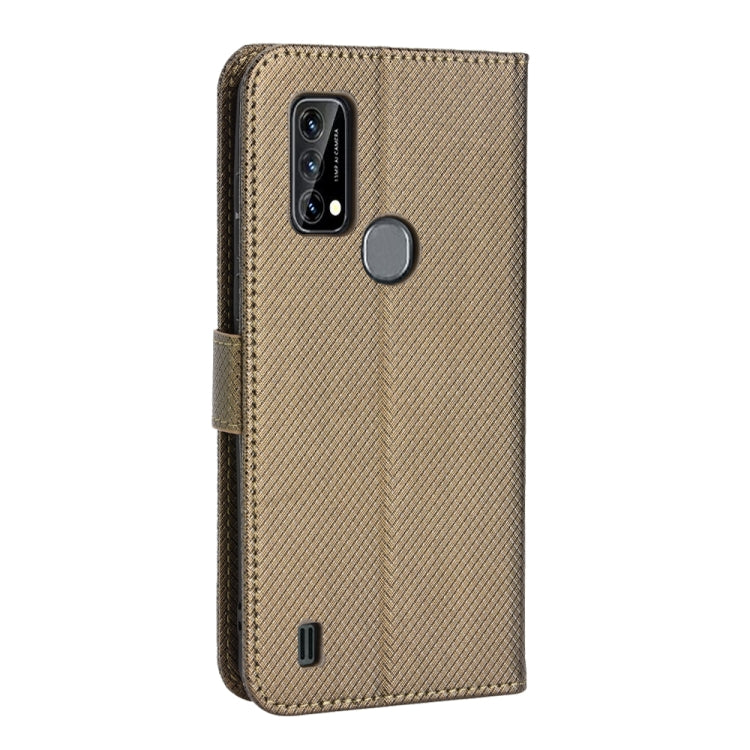 For Blackview A50 Diamond Texture Leather Phone Case(Brown) - More Brand by PMC TechLife | Online Shopping South Africa | PMC TechLife | Buy Now Pay Later Mobicred
