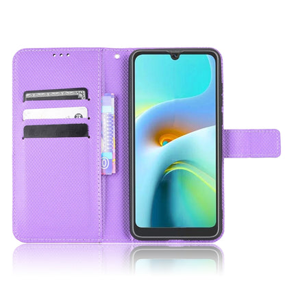 For Blackview A50 Diamond Texture Leather Phone Case(Purple) - More Brand by PMC Jewellery | Online Shopping South Africa | PMC Jewellery | Buy Now Pay Later Mobicred