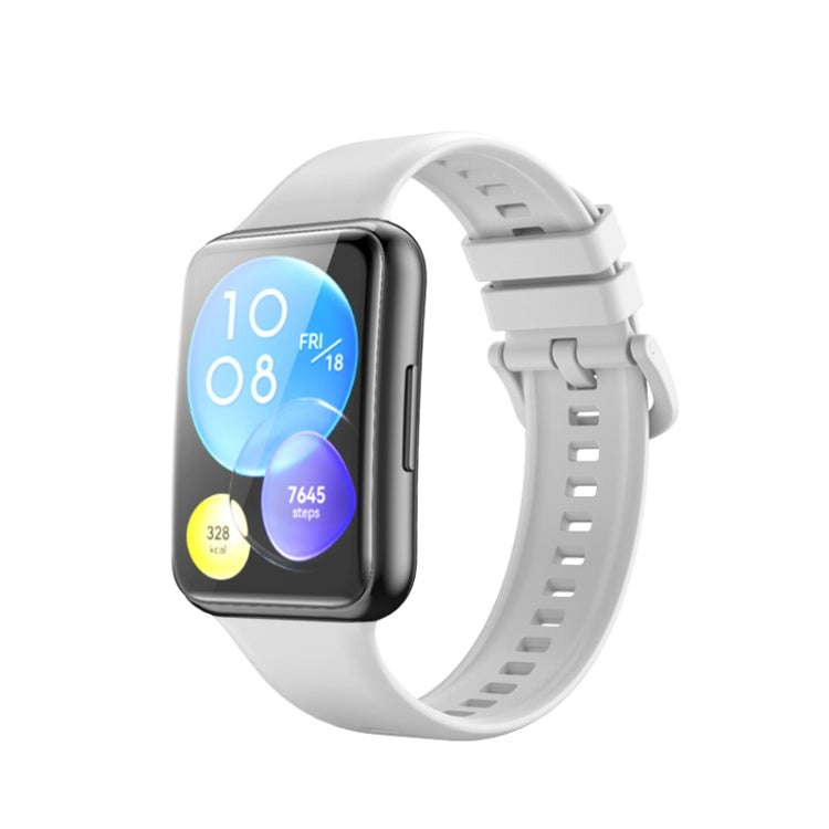 For Huawei Watch Fit 2 Solid Color Silicone Watch Band (White) - free shipping - PMC TechLife - Order now!