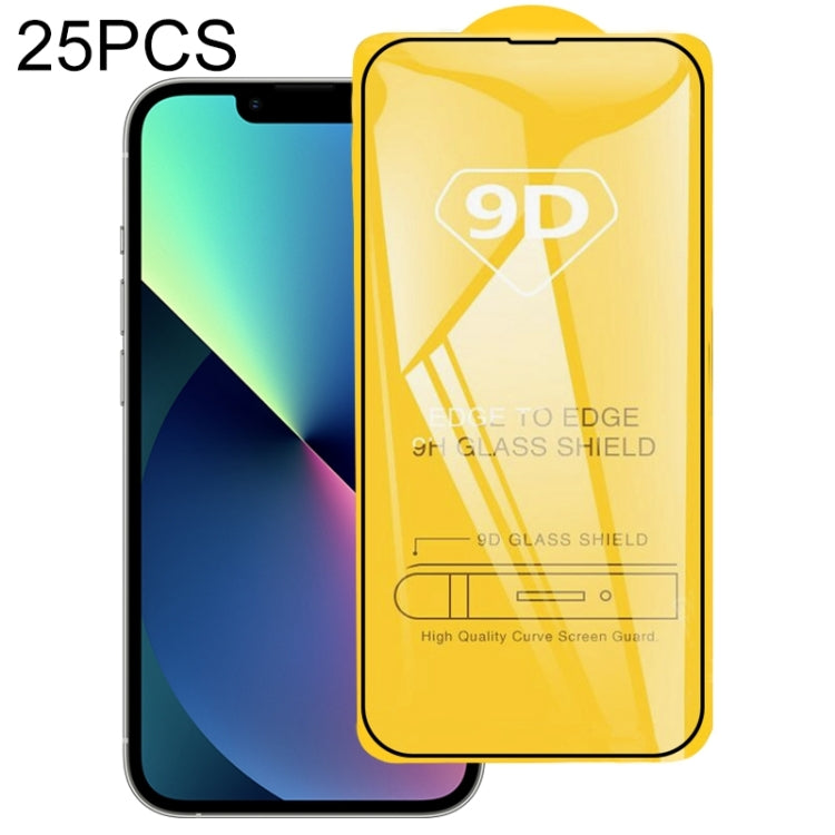 For iPhone 14 Plus 25pcs 9D Full Glue Full Screen Tempered Glass Film - iPhone 14 Plus Tempered Glass by PMC TechLife | Online Shopping South Africa | PMC TechLife