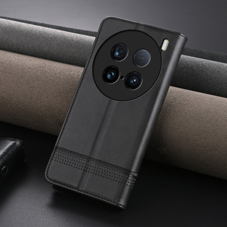 For vivo X100 Ultra AZNS Magnetic Calf Texture Leather Phone Case(Black) - free shipping - PMC Jewellery - Order now!