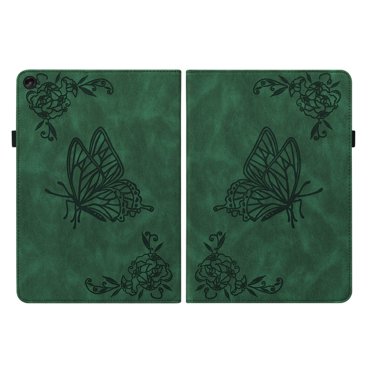 For Lenovo Tab M10 10.1 3rd Gen Butterfly Flower Embossed Leather Tablet Case(Green) - Lenovo by PMC TechLife | Online Shopping South Africa | PMC TechLife | Buy Now Pay Later Mobicred