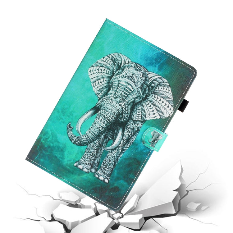 For Lenovo Tab M10 Plus 10.6 3rd Gen 2022 Coloured Drawing Smart Leather Tablet Case(Elephant) - Lenovo by PMC TechLife | Online Shopping South Africa | PMC TechLife